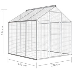 Helloshop26 Volière d'extérieur cadre en aluminium 194 cm 02_0000059 pas cher