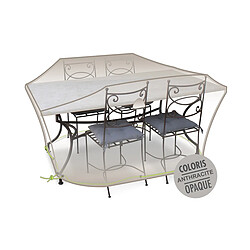 Housse de protection Cover Air pour table rectangulaire + 6 chaises - 190 x 120 x 70 cm - Jardiline