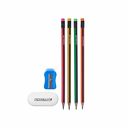 Pincello Ensemble de Crayons Taille-crayon Gomme (12 Unités)