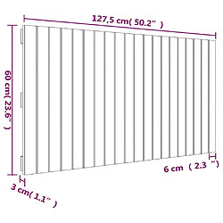 vidaXL Tête de lit murale Gris 127,5x3x60 cm Bois massif de pin pas cher