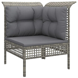 Avis vidaXL Salon de jardin 4 pcs avec coussins Gris Résine tressée