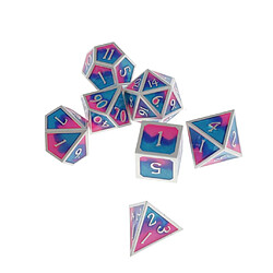 Jeu De Dés Polyédriques Multi-faces En Métal Pour Balances Dragon Dnd Pathfinder RPG Rose Bleu Clair Bleu pas cher