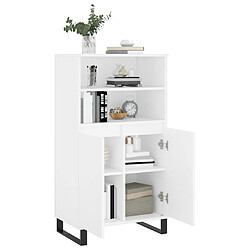 Avis vidaXL Buffet haut Blanc 60x36x110 cm Bois d'ingénierie