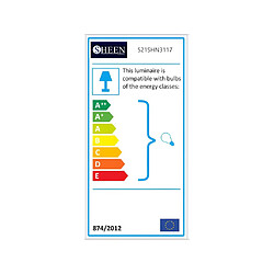 Vente-Unique Lustre en bois - 5 lampes - L. 100 x H. 53 cm - Coloris naturel - EREBOS pas cher