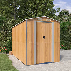 vidaXL Abri de jardin Marron clair 192x357x223 cm Acier galvanisé