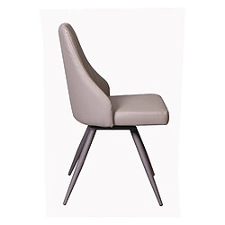 Inside 75 Lot de 2 chaises design FREEWAY GREY pivotant à 180° assise polyuréthane taupe