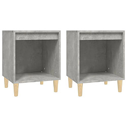 Maison Chic Lot de 2 Tables de chevet,Table de nuit,Table d'appoint pour salon Gris béton 40x35x50 cm -MN53499