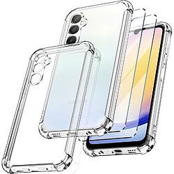 Coque Pour Samsung Galaxy A25 5G Silicone Transparente Angles Renforces + 2 Verres Trempes Little Boutik©