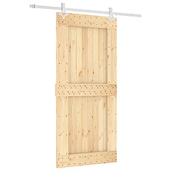 vidaXL Porte coulissante et kit de quincaillerie 95x210 cm pin massif