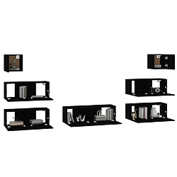 Acheter Maison Chic Ensemble de meubles TV 7 pcs pour salon - Noir Bois d'ingénierie -MN74575