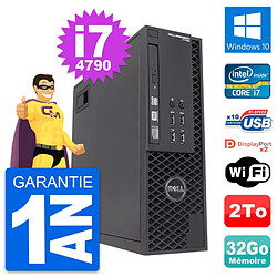 PC Dell Precision T1700 SFF Intel i7-4790 RAM 32Go Disque 2To Windows 10 Wifi - Occasion