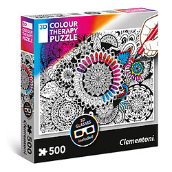 Clementoni Puzzle 500 pièces 3D : Colour Therapy puzzle : Mandala