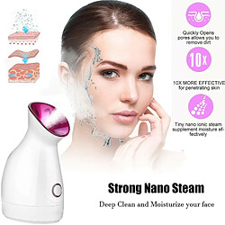 Chrono Vapeur Visage Vaporisateur Sauna Spa Facial Chaude Nano Ionique Visage Steamer Humidificateur Appareil Outils Nettoyage Pores,Blanc