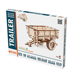 Youdoit Maquette 3D en bois - Remorque de tracteur 20 cm