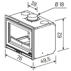 Insert à bois 10kw anthracite - 660211 - GODIN