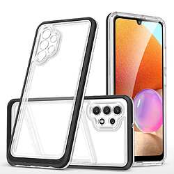 Ozzzo coque transparente 3 en 1 pour samsung galaxy a32 5g frame gel cover noir