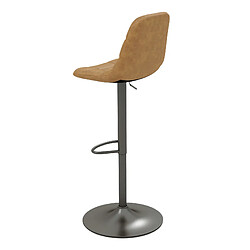 Avis Moloo HENRIK-Tabouret de bar en cuir synthétique Camel-gris bronze (x2)