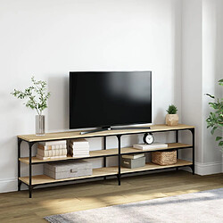 vidaXL Meuble TV chêne sonoma 180x30x50 cm bois d'ingénierie et métal