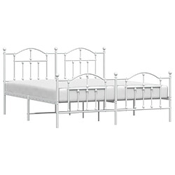 Avis Maison Chic Lit adulte - Lit simple Cadre de lit métal avec tête de lit/pied de lit,Structure du lit Contemporain pour chambre blanc 160x200cm -MN29119