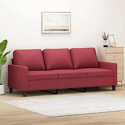 Maison Chic Canapé à 3 places,Canapé droit,Sofa de Salon,Banquette Rouge bordeaux 180 cm Similicuir -GKD801787