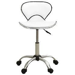 Helloshop26 Chaise fauteuil siège de bureau informatique étude similicuir blanc 02_0023986