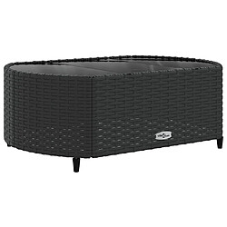 Acheter vidaXL Salon de jardin 5 pcs avec coussins noir résine tressée