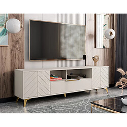 Bestmobilier Boccioni - meuble tv - beige - 200 cm pas cher