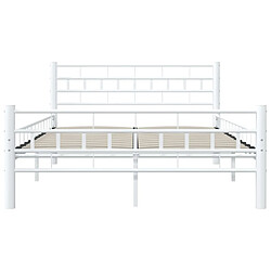 Acheter vidaXL Cadre de lit sans matelas blanc métal 140x200 cm