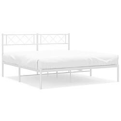 Maison Chic Lit adulte - Cadre de lit métal avec tête de lit pour chambre blanc 120x190 cm -MN34132