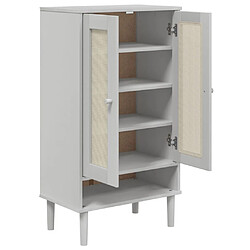 Acheter vidaXL Armoire à chaussures SENJA aspect rotin blanc bois massif