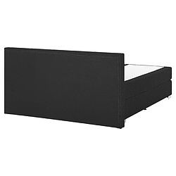 Beliani Lit boxspring en tissu noir 160x200 cm PRESIDENT pas cher