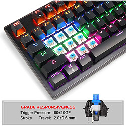 Acheter Clavier de jeu mécanique RVB, rétroéclairé arc-en-ciel LED, commutateurs mécaniques bleus clavier d'ordinateur filaire USB avec pour PC portable multi-appareils Windows/Mac/PS4