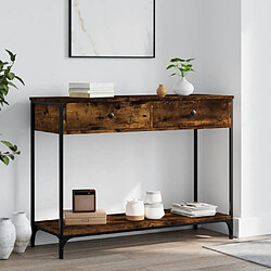 Maison Chic Table console | Meuble d'entrée | Table d'appoint chêne fumé 100x34,5x75 cm bois d'ingénierie -GKD59446