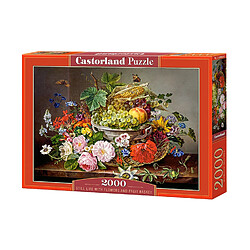 Castorland Puzzle 2000 pièces : Nature morte de fleurs et de fruits