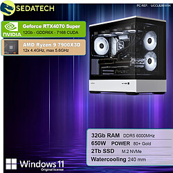 Sedatech PC Gamer XL Vision • AMD Ryzen 9 7900X3D • RTX4070 Super • 32Go DDR5 • 2To SSD M.2 • Windows 11