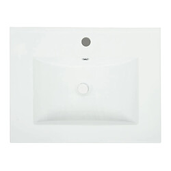 Mendler Lavabo HWC-D16, lavabo à main salle de bain, céramique rectangulaire blanc ~ 61cm 30mm bord pas cher