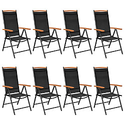 vidaXL Ensemble à manger de jardin 9 pcs aluminium noir