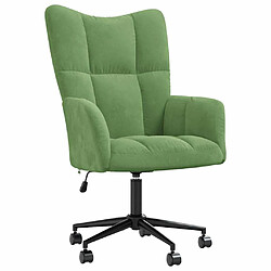 vidaXL Chaise de relaxation Vert clair Velours