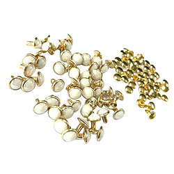 Acheter 50 jeux de dôme de champignon en métal rivets rivets pour maroquinerie diy 7.5mm beige