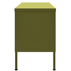 vidaXL Meuble TV Vert olive 105x35x50 cm Acier pas cher