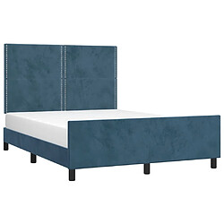 Avis Maison Chic Cadre/structure de lit avec tête de lit pour adulte - Lit Moderne Chambre Bleu foncé 140x190 cm Velours -MN22502