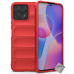 Htdmobiles Coque pour Huawei Honor X8 - housse etui silicone gel fine + verre trempe - ROUGE