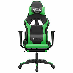 Acheter Maison Chic Chaise de jeu, Chaise gaming de massage et repose-pied, Fauteuil gamer,Chaise de Bureau Noir et vert Similicuir -GKD33843