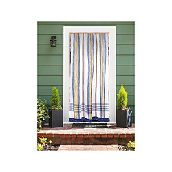 Rideau de porte moustiquaire en toile multicolore Bleue 140 x 225 cm - Morel