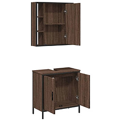 Acheter vidaXL Ensemble de meubles de salle de bain 2 pcs Chêne marron