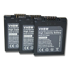 vhbw 3x Batterie remplacement pour Leica BP-DC2 pour appareil photo digital reflex APRN (500mAh, 3,6V, Li-ion)