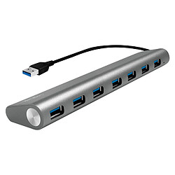 LogiLink Hub USB 3.0, 7 ports, boîtier en aluminium, gris ()