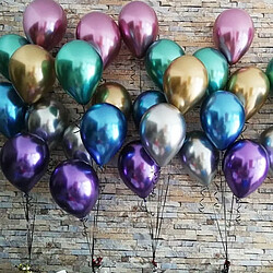 Wewoo 50 PCS 12 pouces Brillant Métal Perle Latex Ballons Couleur Métallique Gonflable Air Ball Anniversaire Parti Décoration (Rose) pas cher