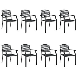 Acheter Maison Chic Ensemble de salle à manger de jardin 9 pcs,Table et chaises d'extérieur pour relax anthracite acier -GKD903815