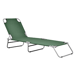 Helloshop26 Transat inclinable acier polyester argenté mat vert foncé 03_0006422